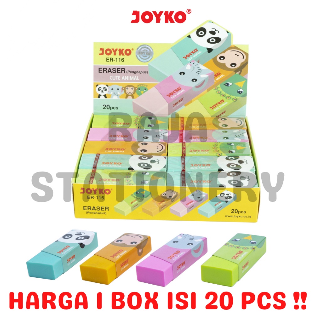 

JOYKO ERASER KID PENGHAPUS JOYKO BESAR MOTIF HEWAN LUCU ER116 2PCS p A2A5