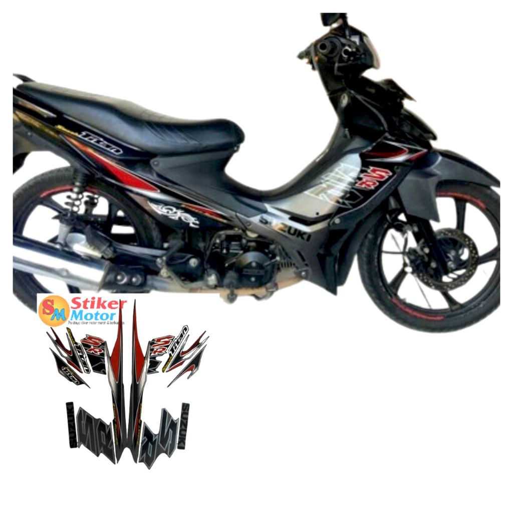 sticker striping body motor smash titan 2011 full hitam