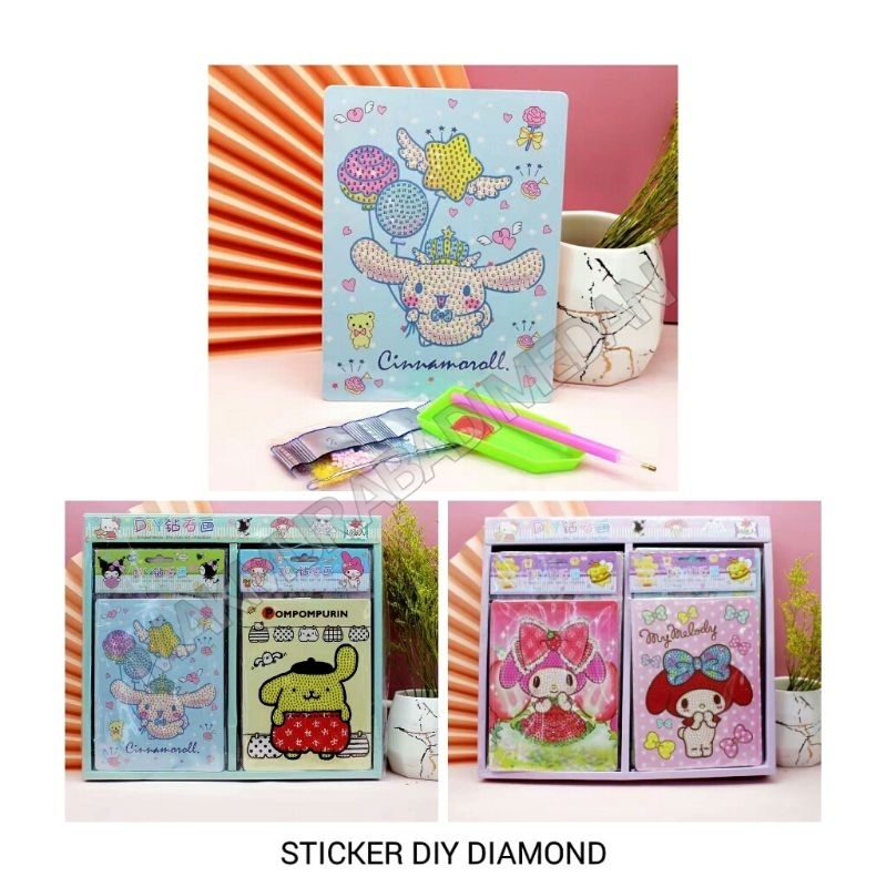 

(1Pcs) Stiker DIY Diamond Painting / Sticker Diamond / Mainan Anak Motif Cinnamonroll Pompompurin Melody Sansanwawa Kuromi Pochacco