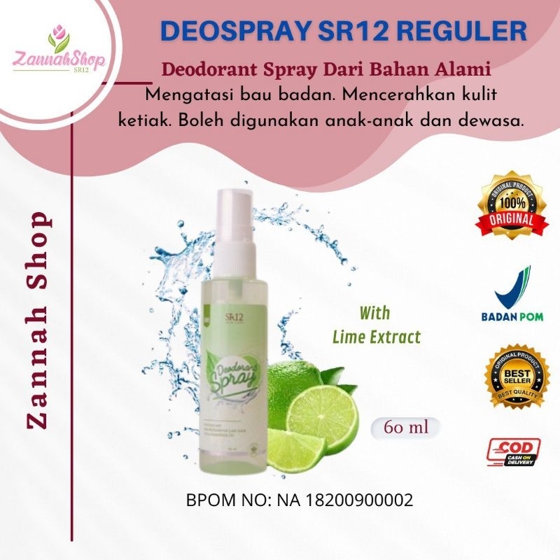 Deodorant Spray Reguler S R 12 Deodoran Tawas Mengatasi Bau Badan dan Mencerahkan Ketiak
