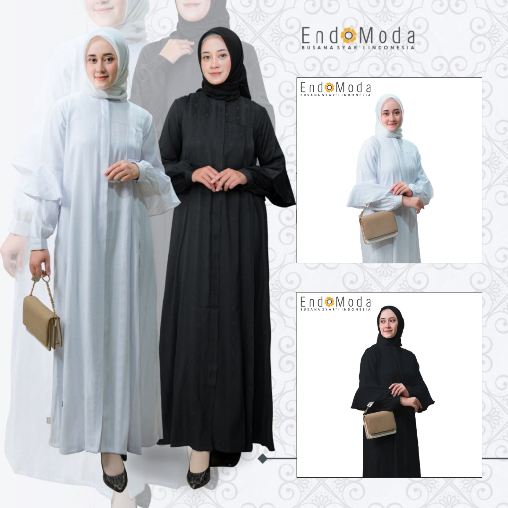 BAJU MANASIK GAMIS PUTIH GAMIS HITAM ENDOMODA HAIRA DRESS