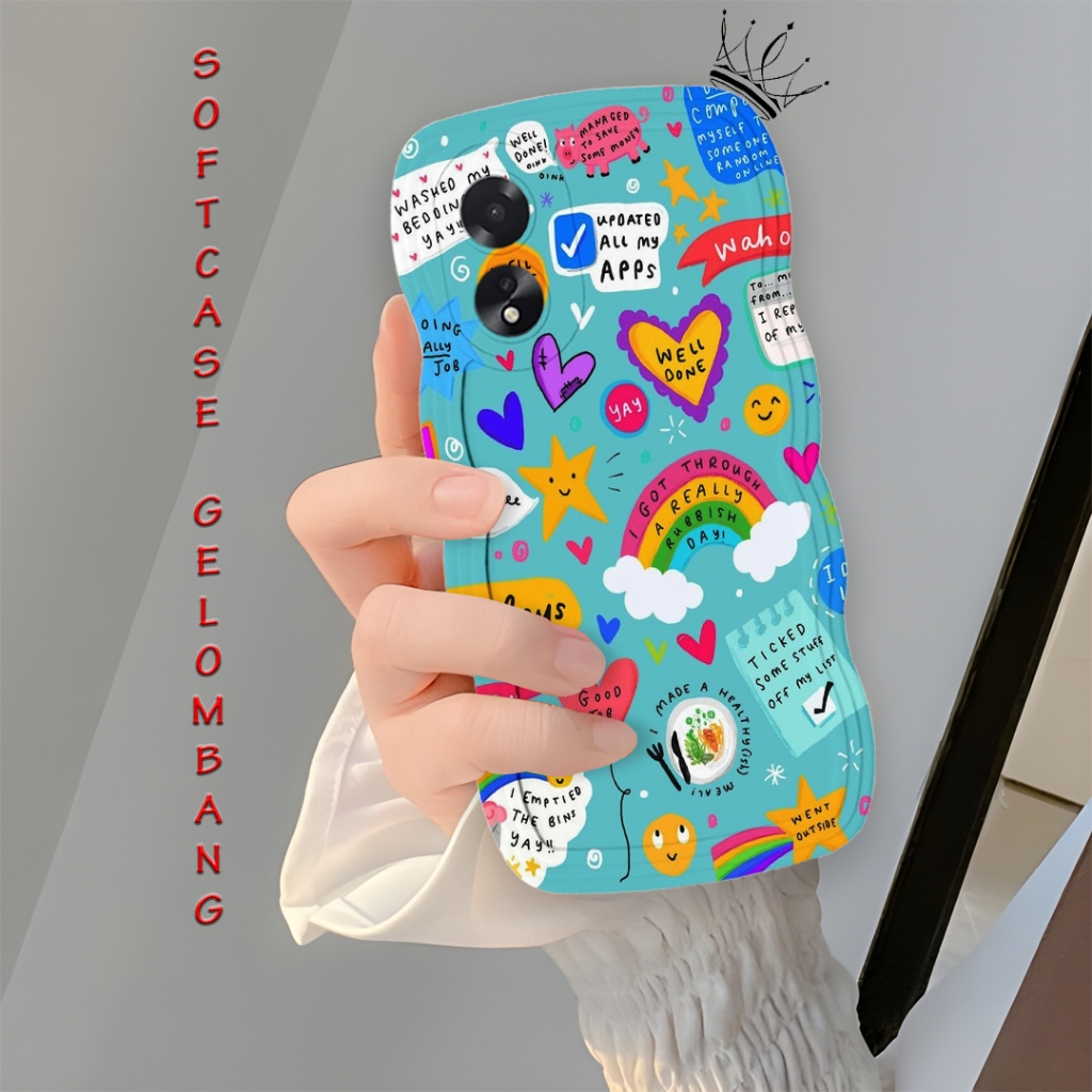 Soft Case Gelombang HP OPPO A38 - OPPO A18 - Casing Gelombang - Espa.id - Fashoin Case - Case Cewek 