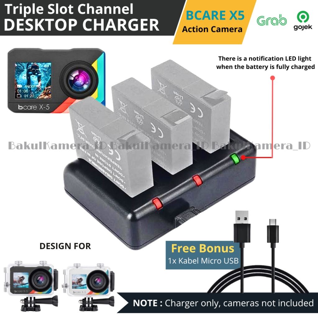 PROMO Desktop Charger Baterai For Bcare X5 Action Camera 4K
