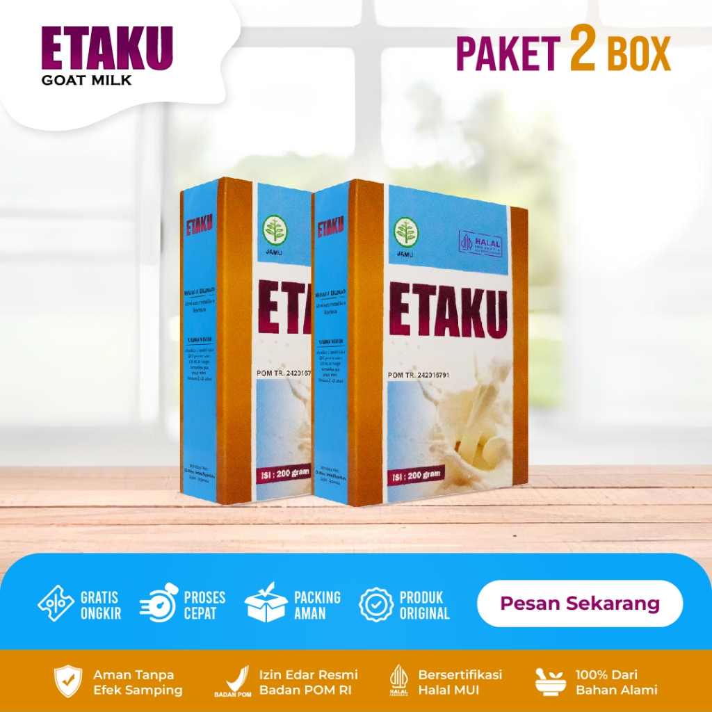 

Etaku Goat Milk Susu Kambing Etawa Asli Paket 2 Box