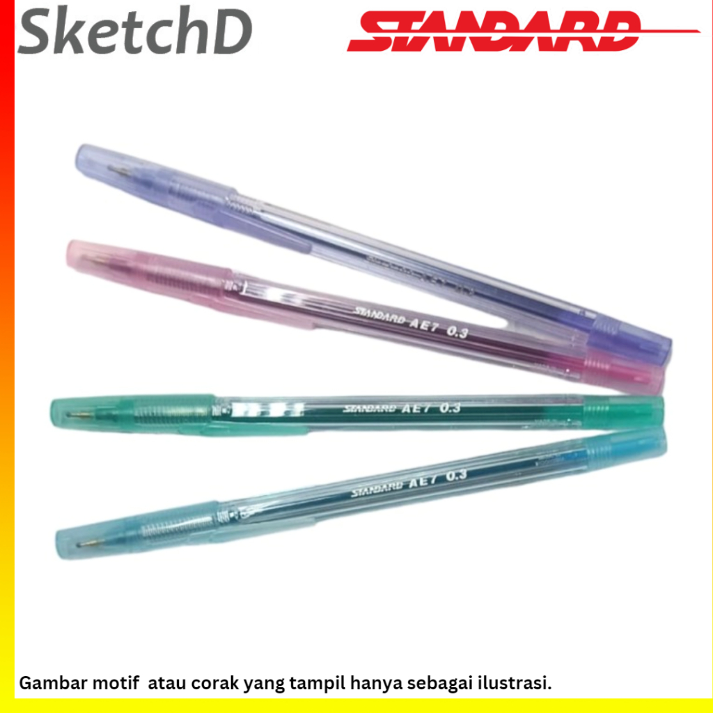

Pena AE7 0.3 Standard Bolpoin AE 7 Hitam Super Fine Tip Pen 03