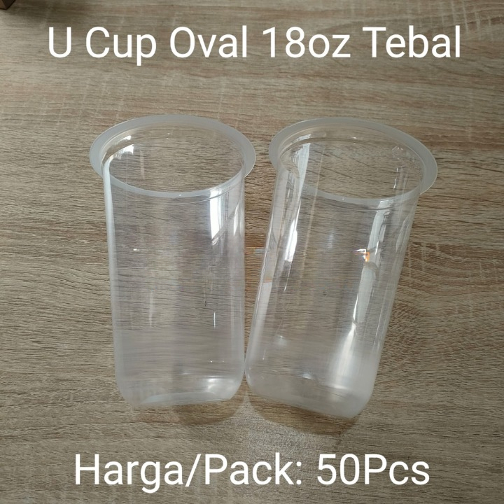 Gelas Oval 18oz / Cup Oval 18 Oz / Gelas plastik Oval 18oz / U Cup 18 oz isi 1000 pcs
