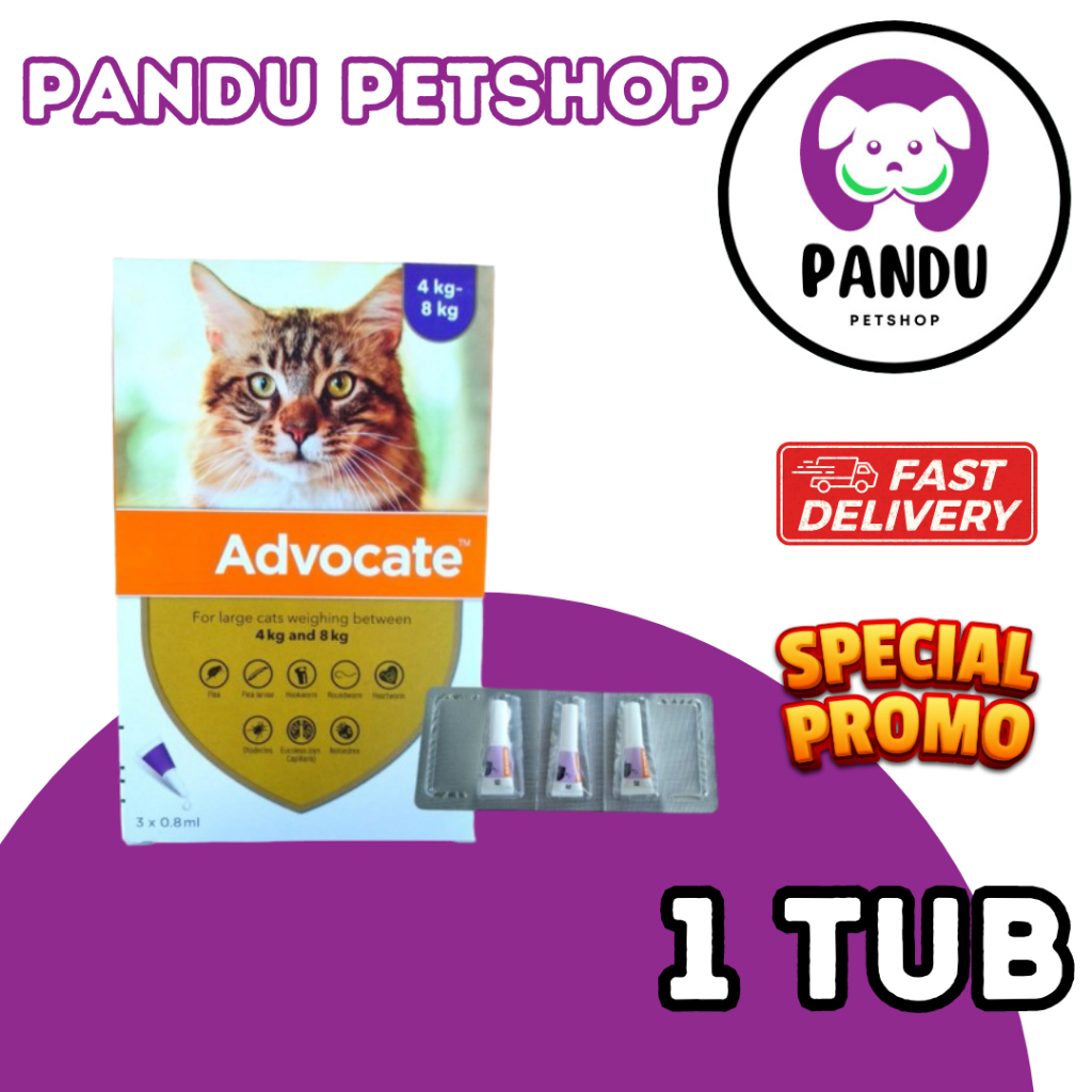 obat kutu kucing advocate 0.8ml advocate large 4 - 8kg