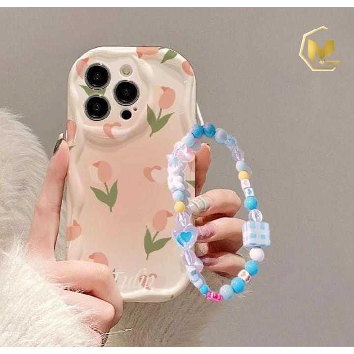 GL043 Premium Case Melting Tulip Heart Bracelet Softcase / Casing Hp For VIVO Y21D V60 Y31 V21E Y04 