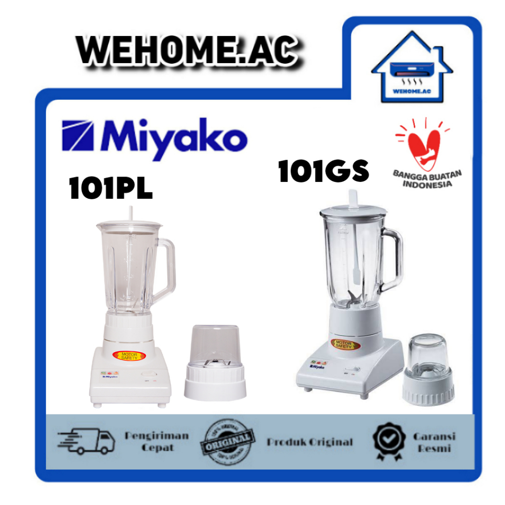 Blender Miyako BL 101PL / 101GS Blender Miyako Gelas Plastik / Gelas Kaca Blender 2 IN 1 Miyako 1Lit