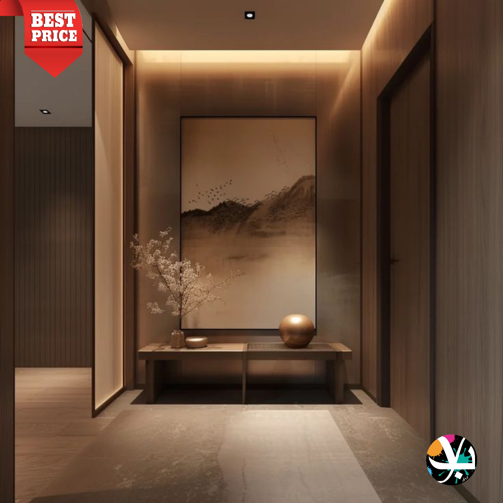 lukisan kanvas jepang vintage - lukisan tangan asli - lukisan classic - lukisan tangan