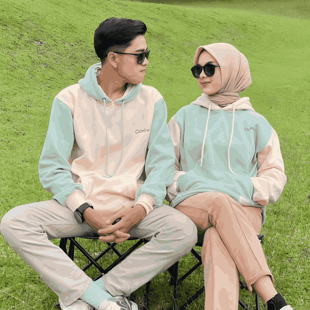 [Live EKSLUSIF USWAKA] ODECU HOODIE PREMIUM COUPLE TWO COLOR WANITA PRIA