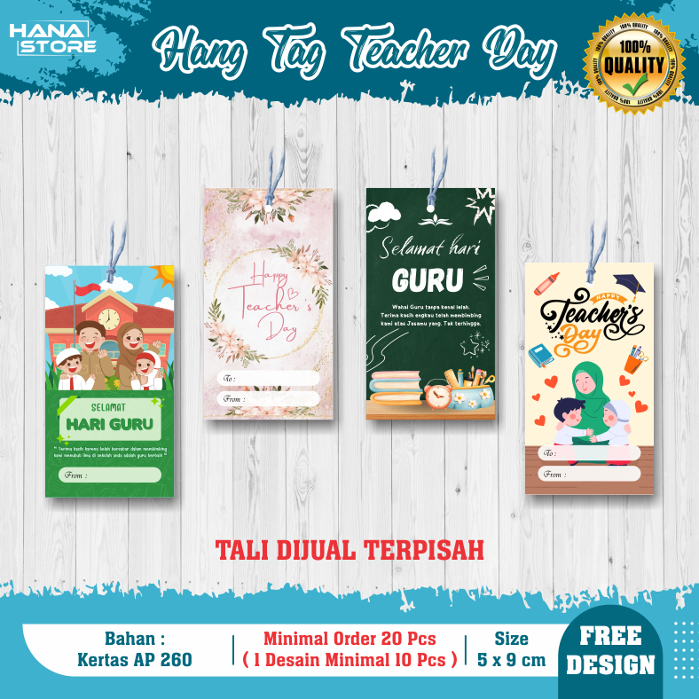 Hang Tag TEACHER DAY - Gift Card - HangTag Hari Guru - Kartu Ucapan Hari Guru  - Ucapan untuk Guru