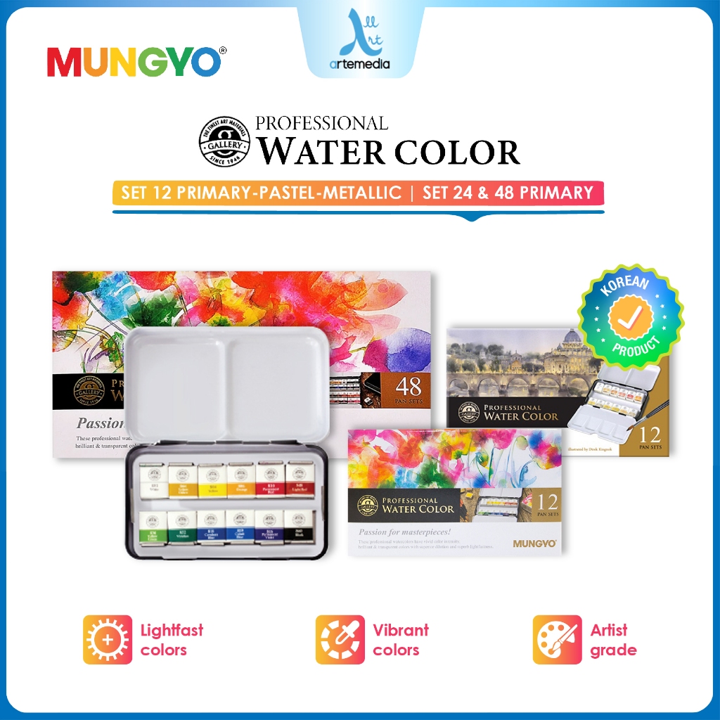 

Mungyo Gallery Artists Professional Watercolor Half Pan Metal Case