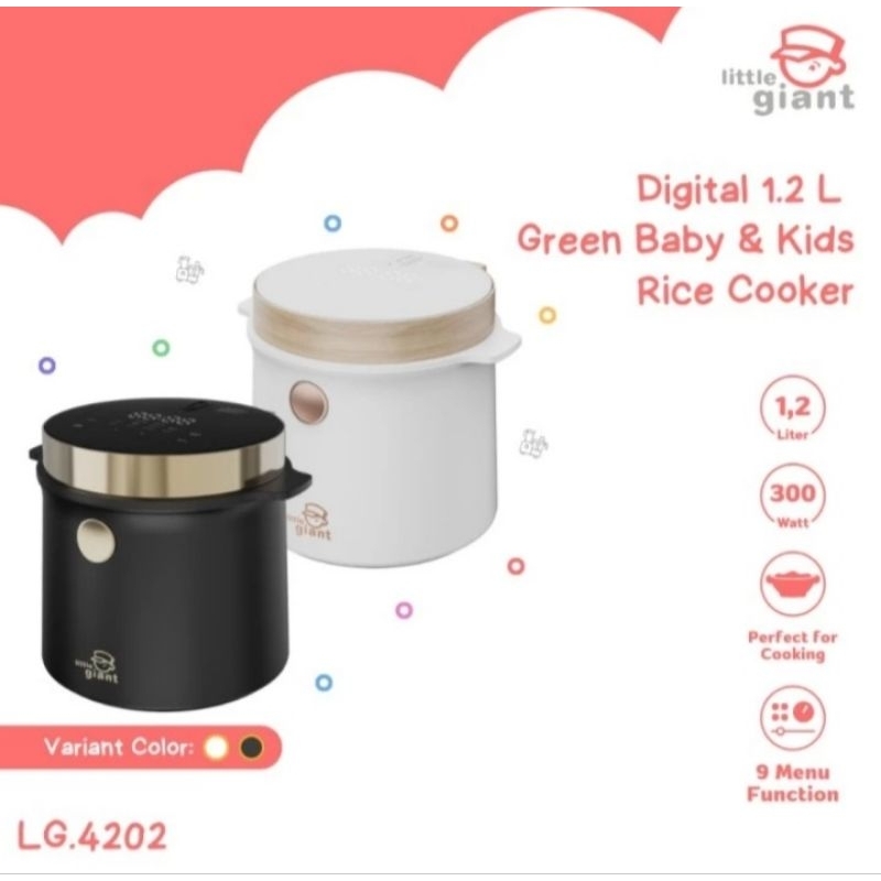 Little Giant Digital Green Baby & Kids Rice Cooker - Digital Modern Rice Cooker
