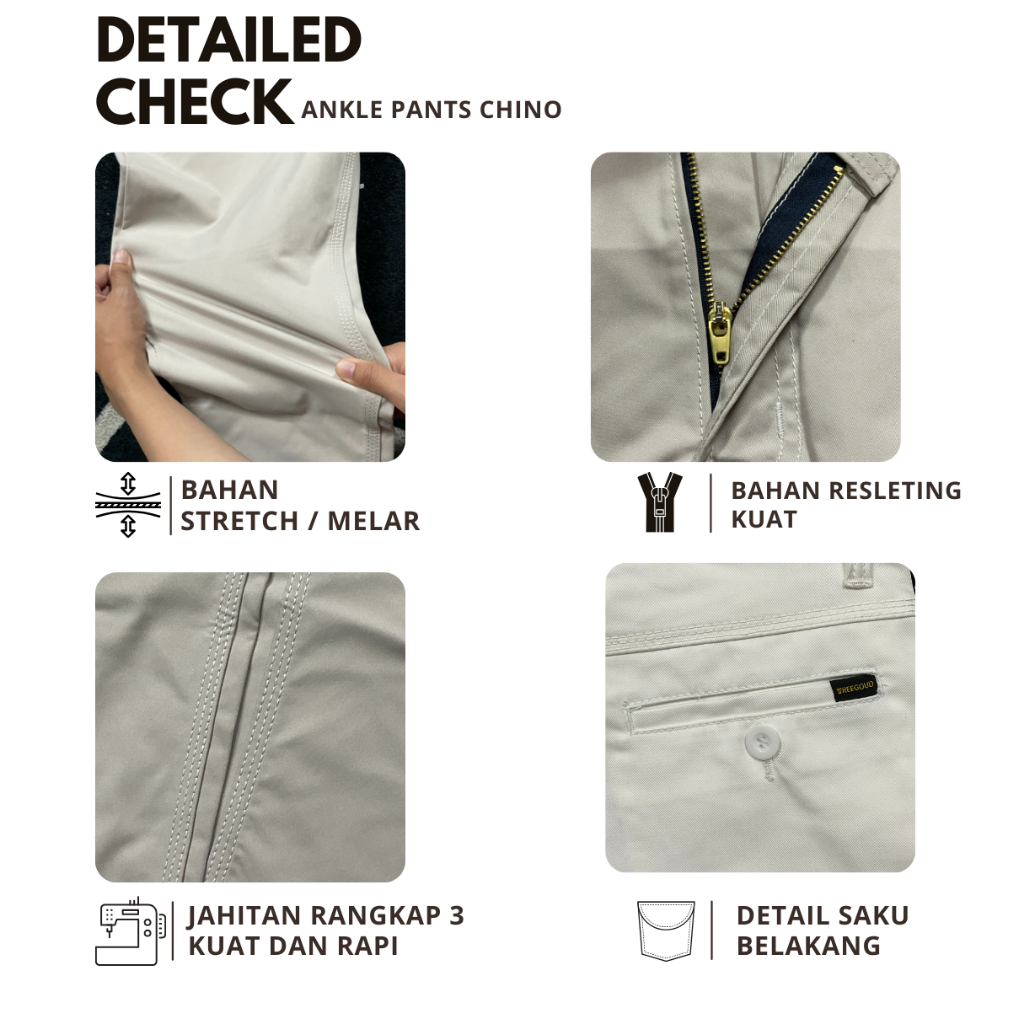 FREE ONGKIR TREEGOUD ANKLE PANTS CHINO PRIA REGULER FIT CELANA ANGKLE PANTS PRIA CELANA CHINOS