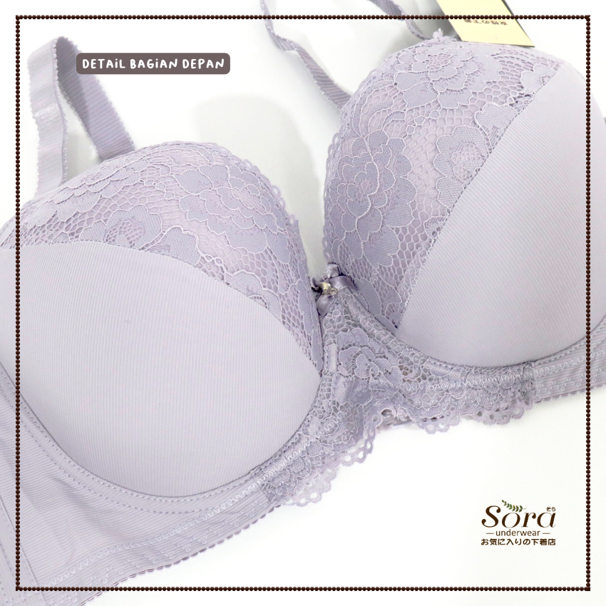 Bra Bh BeHa Pakaian Dalam Wanita Kawat Busa Tipis Tali Jumbo Big Size Cup Besar Motif 3952