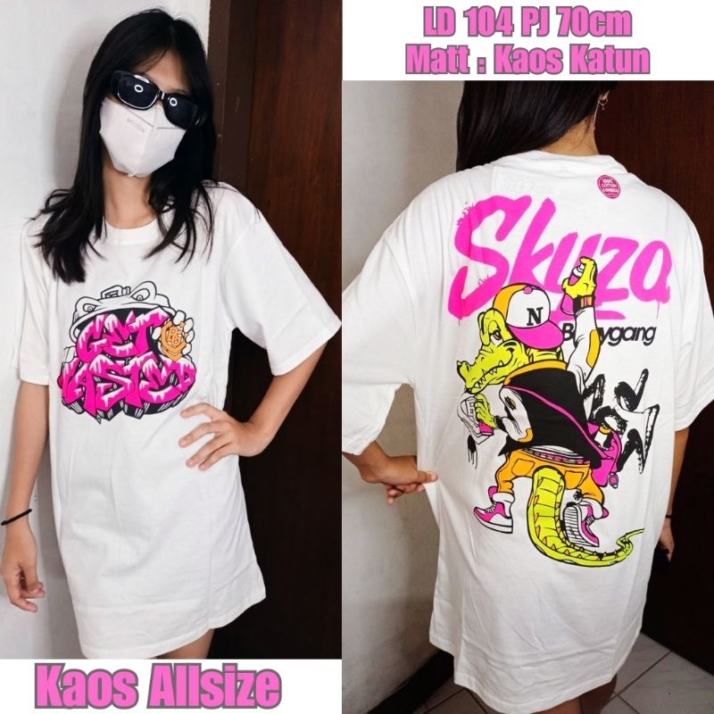 BAJU KAOS OBLONG KATUN COMBED ALLSIZE UNISEX CEWEK COWOK PRIA WANITA ANAK-ANAK BISA PAKAI CROCODILE