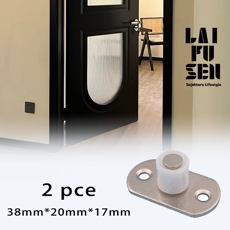 2pcs Roda Bawah Rel Pintu Sliding Penahan Geser Sliding Stainless Steel