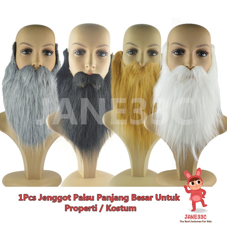 1Pcs Jenggot Palsu Panjang Besar Untuk Properti / Kostum