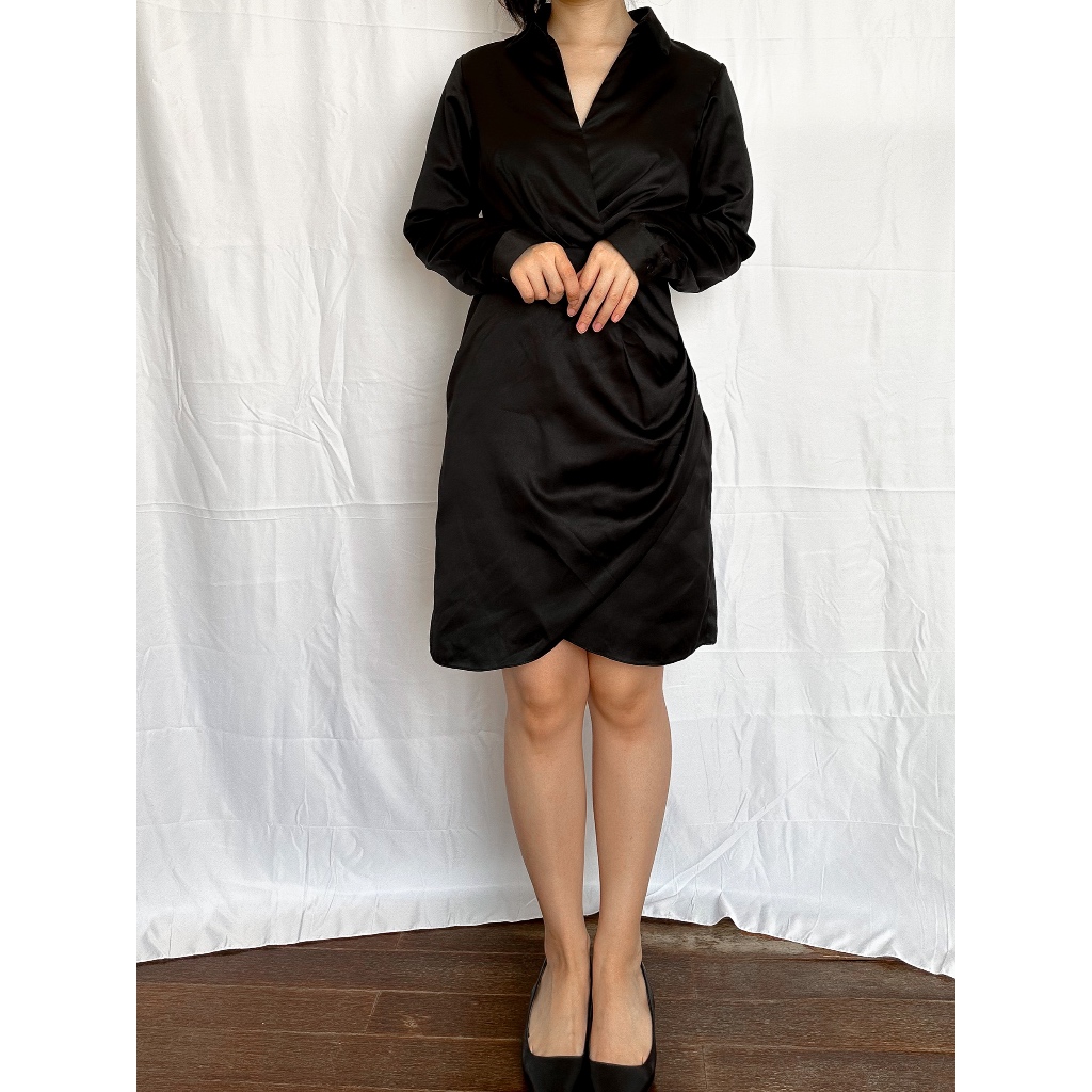 (SAMPLE SALE) Satin Shirt Dress