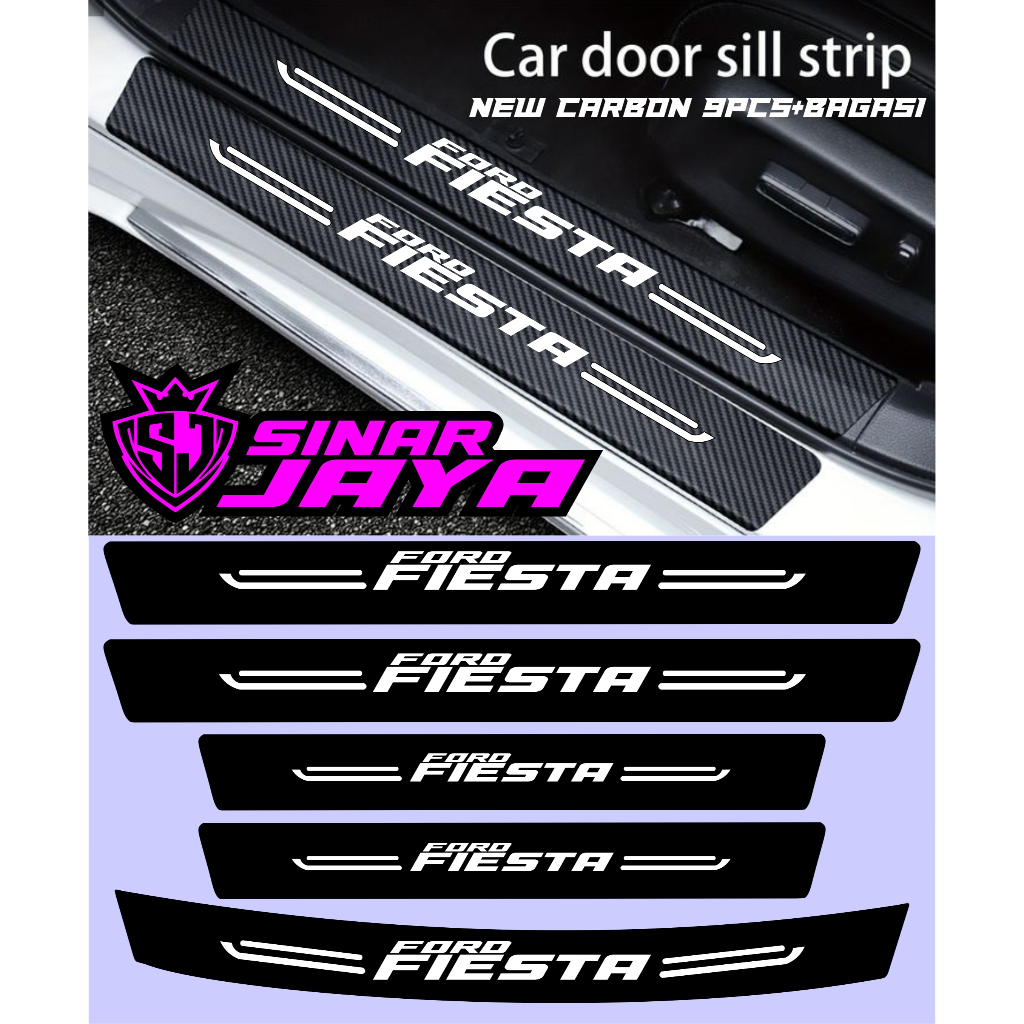 stiker karbon pelindung pintu mobil FORD FIESTA stiker cuting pijakan kaki terbaru