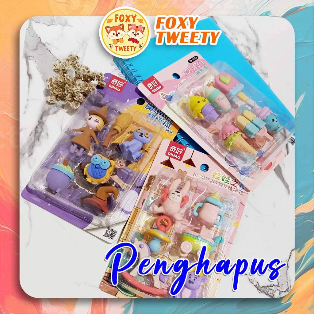 

Penghapus Pensil Karakter Lucu 1 Set