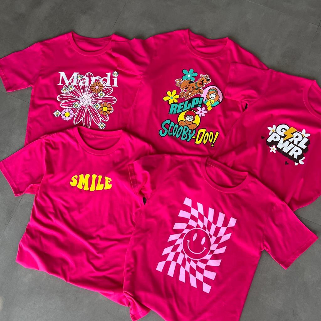 FUSCHIA PINK FANTA COLLECTION l BAJU KAOS TSHIRT TUMBLR TEE OVERSIZE JUMBO DAISY NY