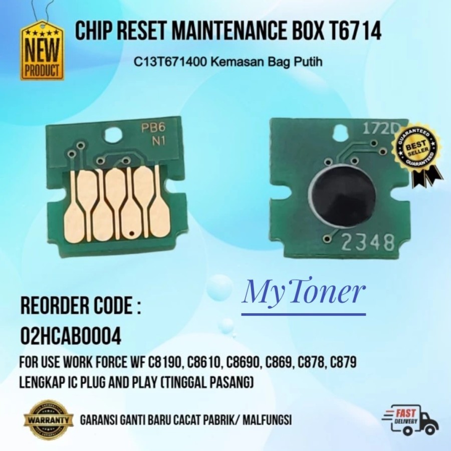 Chip reset maintenance Box T6714 C13T671400 Printer WF C8190 C8610 C8690 C869 C878 C879
