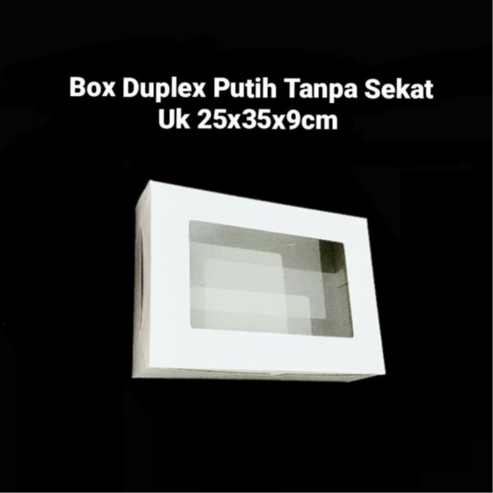 

( 5 pcs ) Dus Kotak Duplex Hampers Lapis Legit Ukuran 25x35x9cm Box Putih Packaging Cookis Coklat