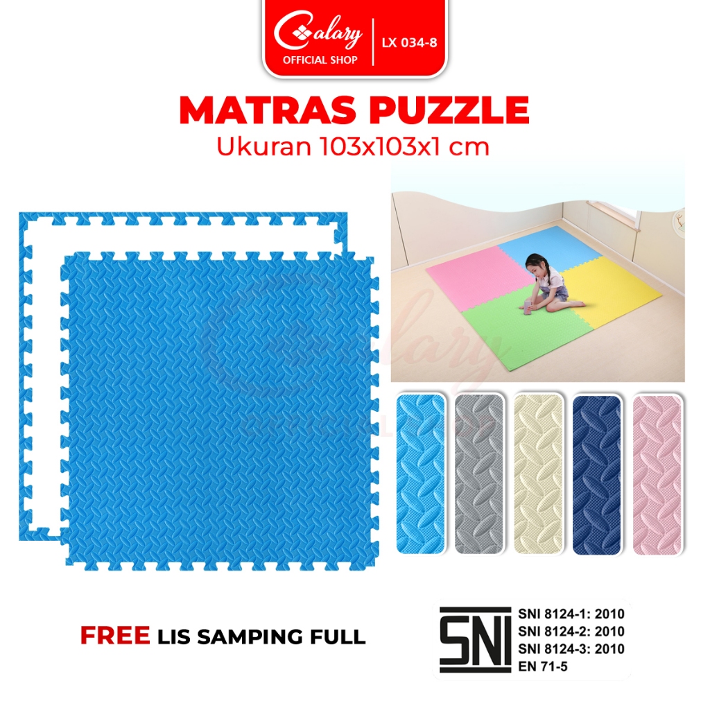 CALARY Evamat 103x103cm Matras Puzzle Alas Lantai Empuk Warna Warni Berstandar SNI 034-8
