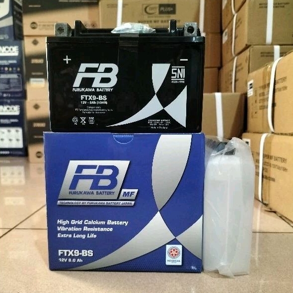 AKI YTX9-BS MF FTX9-BS FURUKAWA BATTERY UNTUK NINJA 250FI, INAZUMA, PULSAR 200NS, KTM DUKE, NINJA IN