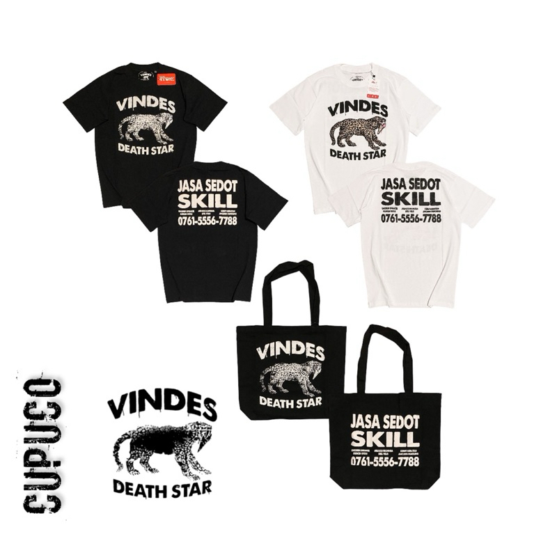 Kaos Vindes x Teenage Death Star - Vindes Death Star Kaos Hitam Putih Totebag Official Mechandise