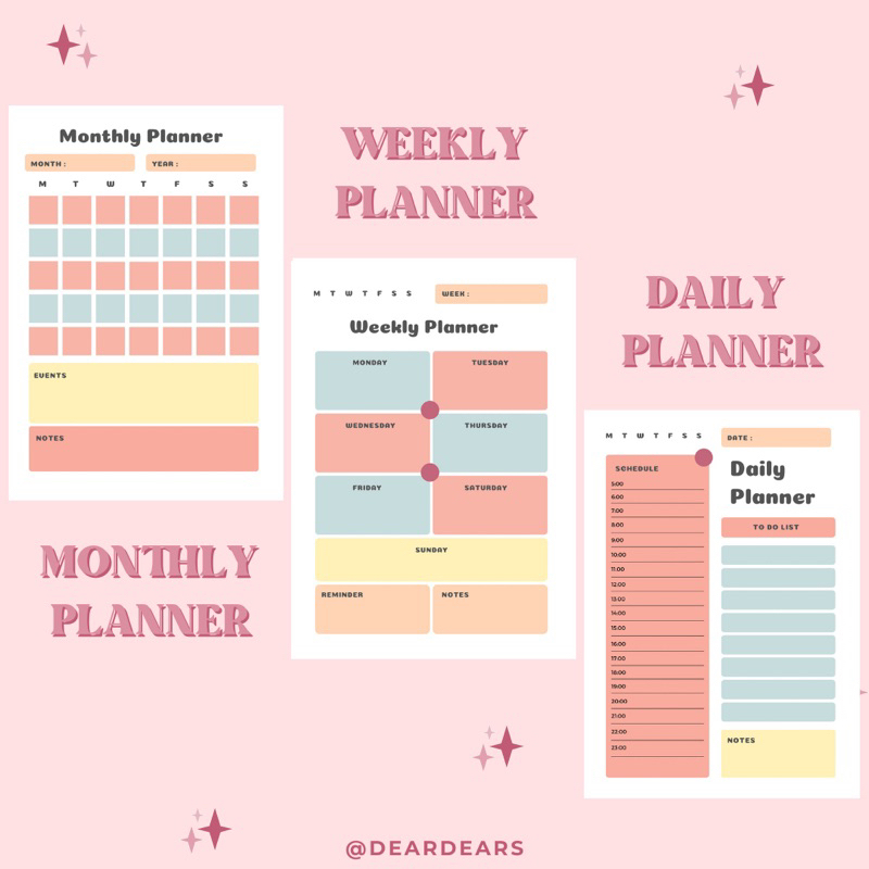 

Daily Planner | Weekly Planner | Monthly Planner Binder A5/B5