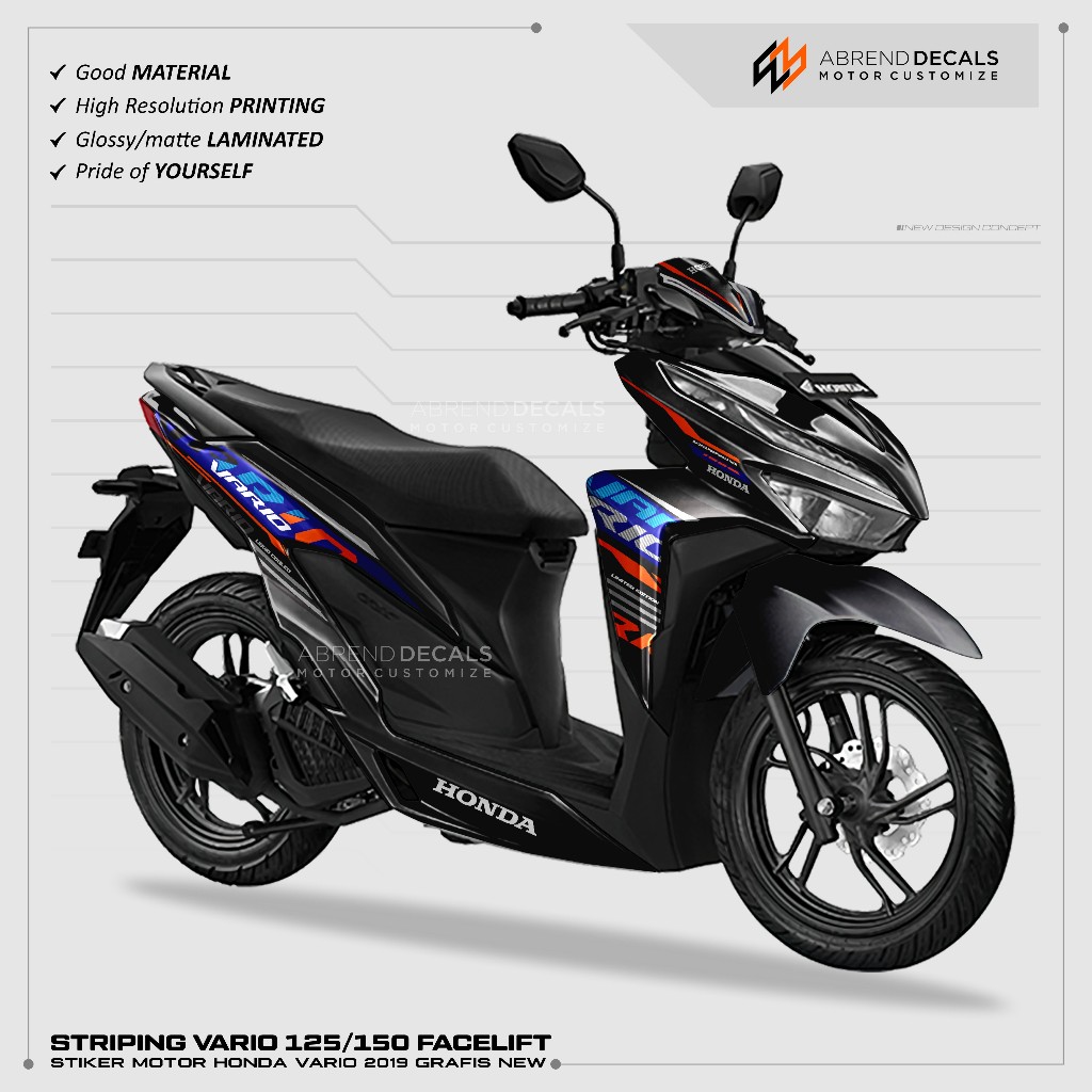 STRIPING VARIO 125 NEW / STIKER VARIO 125 GRAFIS CUSTOM VARIASI / STOCK DECAL / VARIO 125