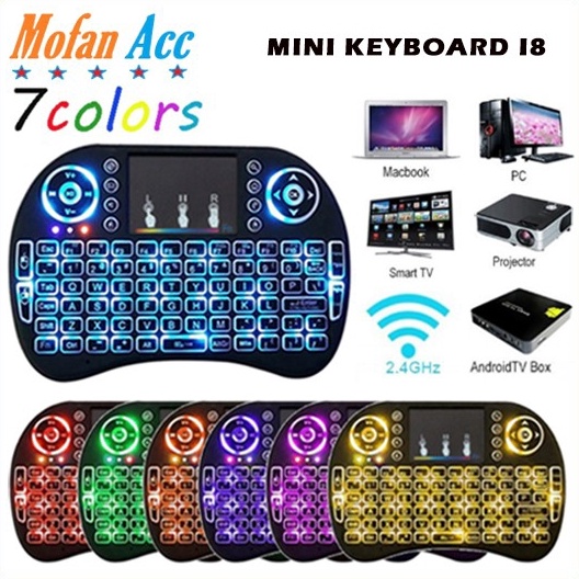 Mini Keyboard i8 Backlit Mouse Keypad Wireless Touchpad Nirkabel Tanpa Kabel Asus Acer Lenovo h S7U9