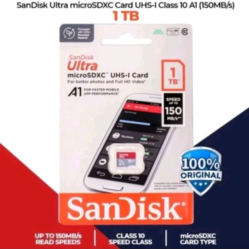 Sandisk 1TB Microsd Micro SD Memori Ultra 150Mbps ORIGINAL Garansi Resmi