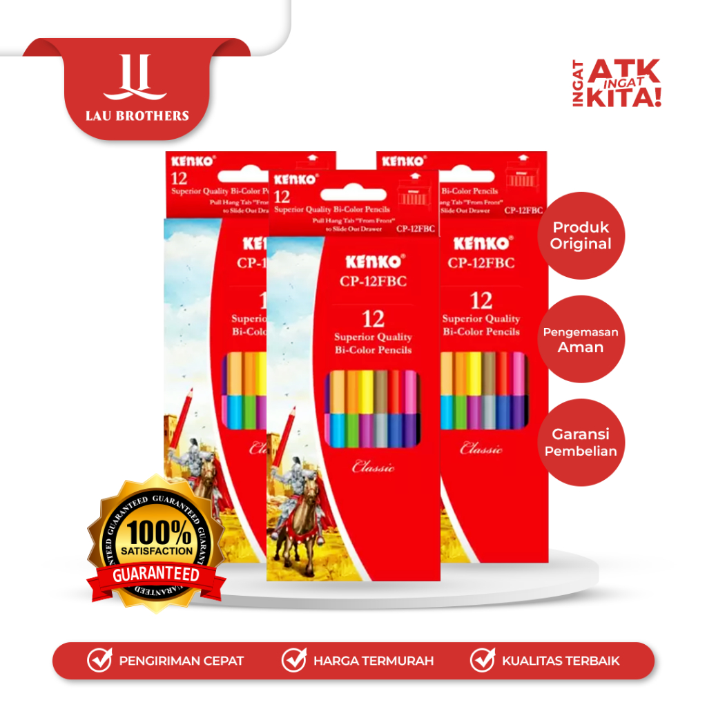 

KENKO 12 BI-PENSIL WARNA/ COLOR PENCIL CP-12FBC CLASSIC (1SET)