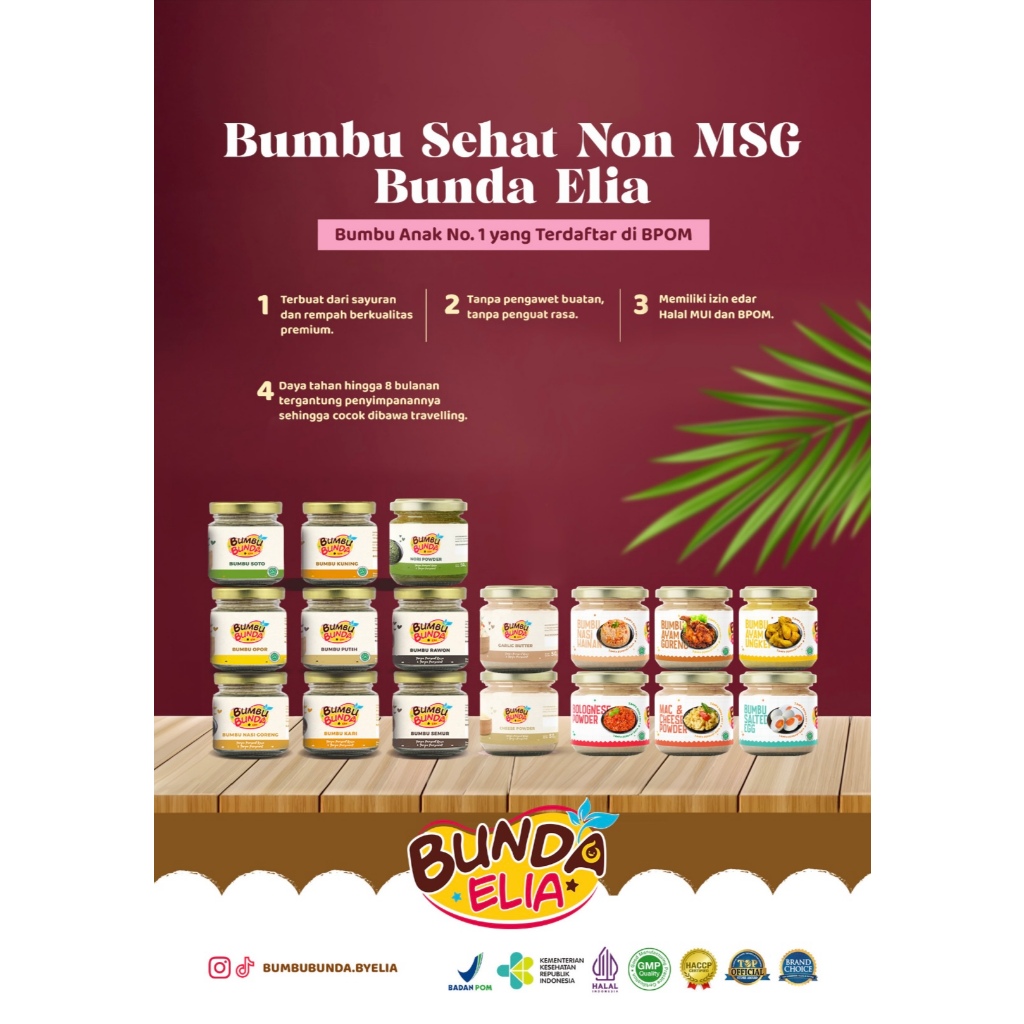 

BUMBU BUNDA ELIA - Bumbu Anak Non MSG / Bumbu Masak Mpasi