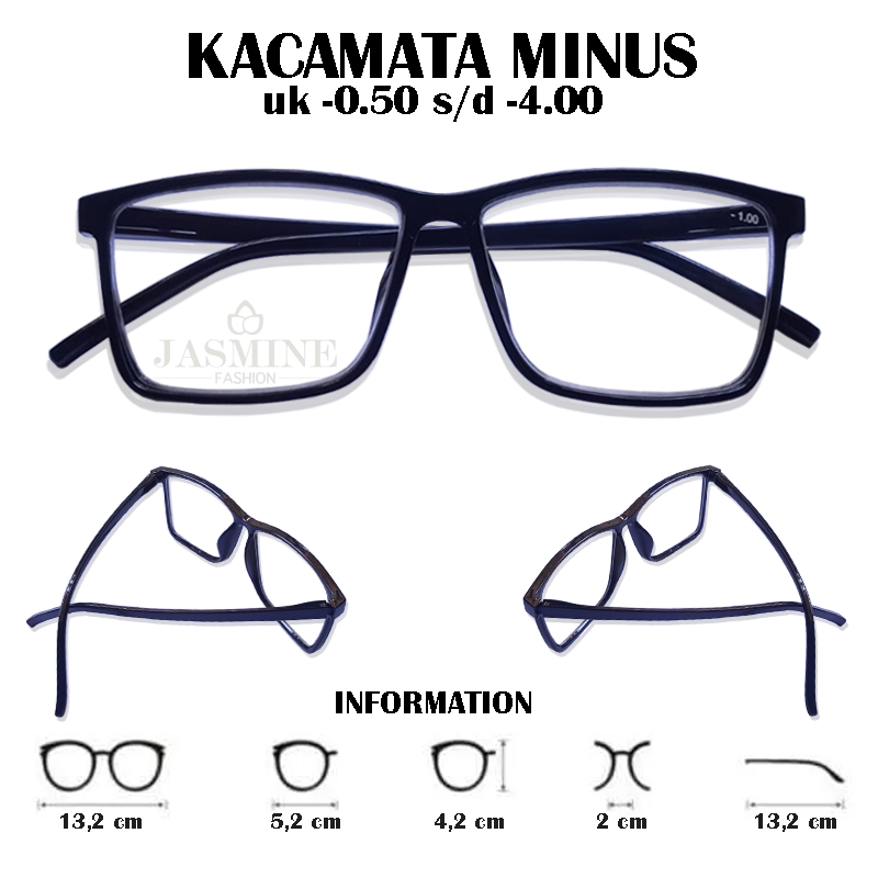 TERMURAH  Kacamata MINUS -0.5 sd -4 Murah Frame Trendy Pria Wanita Kaca mata Baca Minus Rabun Jauh F