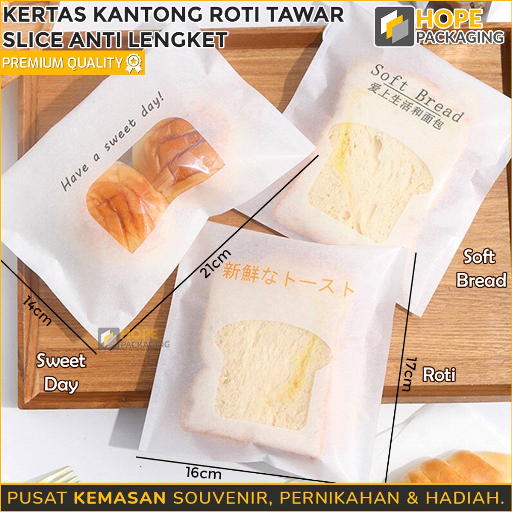 

TERLARIZZZ Harga 5 Pcs Plastik Roti Toast Slice Roti Tawar Kertas Kantong Roti Tawar Slice Anti Lengket Plastik Roti Tawar Kemasan Plastik Roti