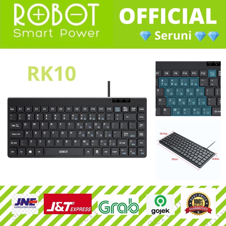KODE K59Y SERUNI ROBOT RK1 KEYBOARD MINI USB WIRED TOMBOL SILENT