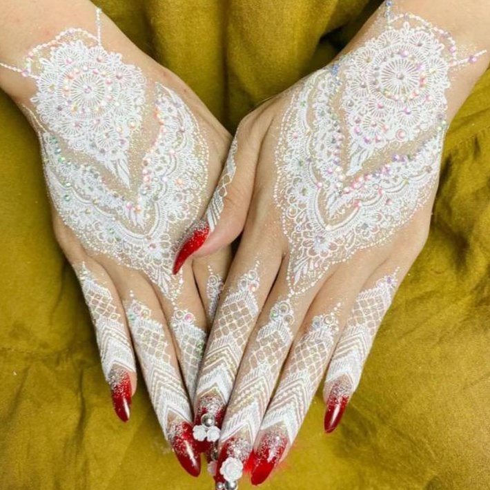 KODE N44T 2 PCS KANANKIRI HENNA PUTIH PENGANTIN  HENNA PUTIH  TATO HENNA PUTIH PENGANTIN  HENNA INST