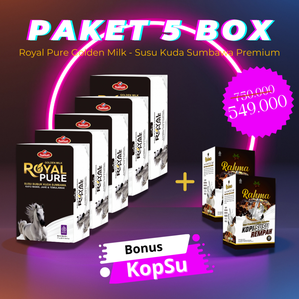 

[PAKET 5 BOX} ROYAL PURE SUSU KUDA SUMBAWA PREMIUM