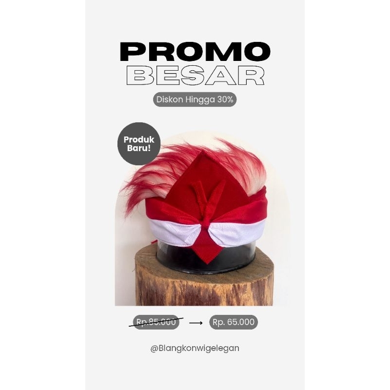 Blangkon Wig Merah Putih