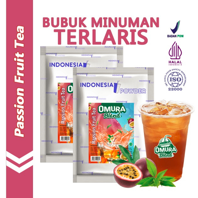 

[Bundle 2Bag x 500gr] Rasa Teh Markisa Bubuk Minuman Premium Merk Omura Blend (Mix Gula)