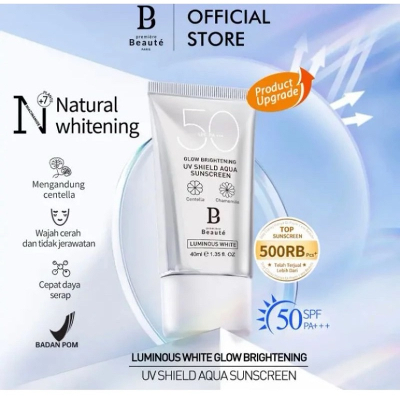 pnk Premiere Beaute Sunscreen (SPF 50 PA+++) 40ml Suncreen wajah UV Shield Sun protect sun block bad