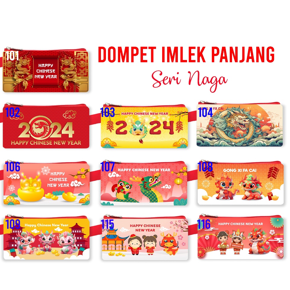 

BRAND Angpao Imlek Panjang Naga Dragon Chinese New Year Red Envelope Wallet Angpao Ang Pao Hongbao Hong Bao Dompet