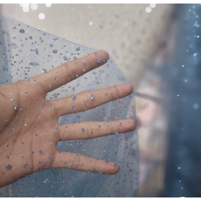 Kain Tile Crush Snow Glitter Sparkle Zuhair Sugar Candy, (Harga Per Stengah Meter)