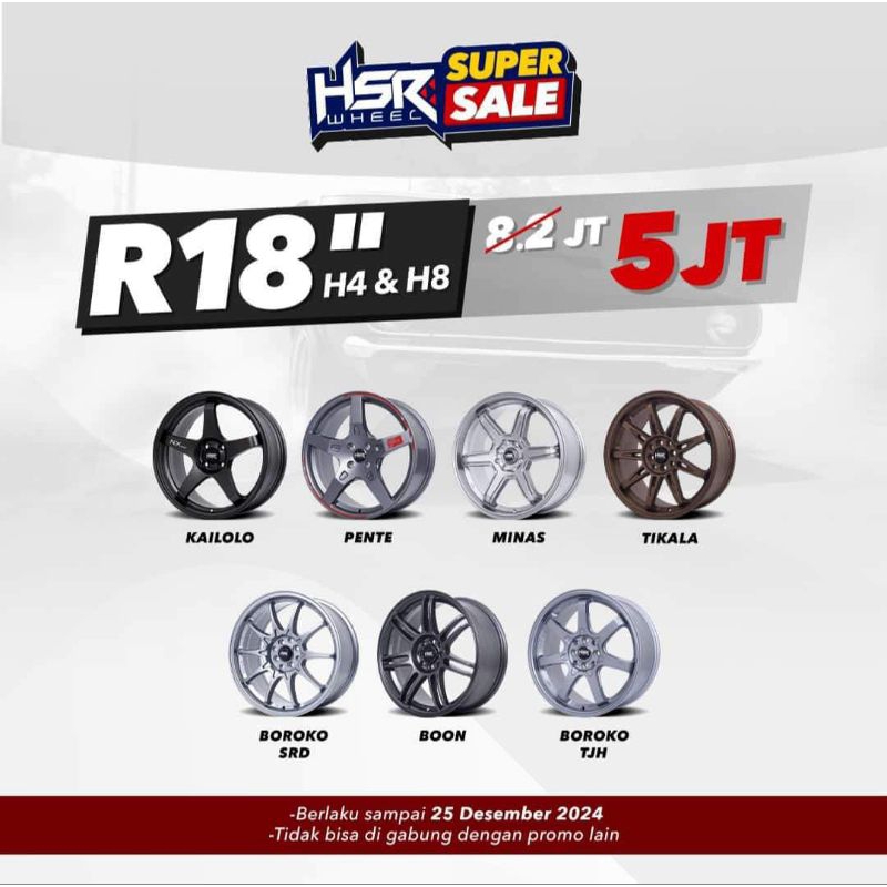 PROMO MURAH VELG HSR RING 18 PCD 4X100 DAN 4X114,3