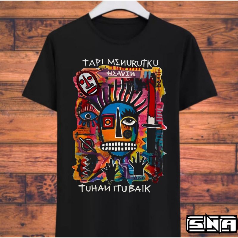 Tshirt Abstrak Tuhan Itu Baik Vintage Lengan Pendek Hitam Kaos Distro Unisex Outdoor Abstrak Alipjon